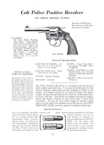 Colt 1932 (July) catalog police positive DA revolver