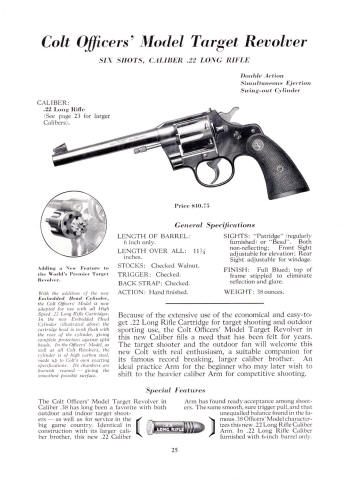 Colt 1932 (July) catalog officer's model target revolver .22 LR