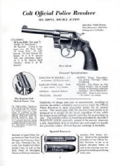 Colt 1937 catalog showing Colt official police model 38