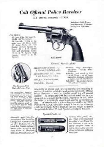 1938 Colt Official Police revolver