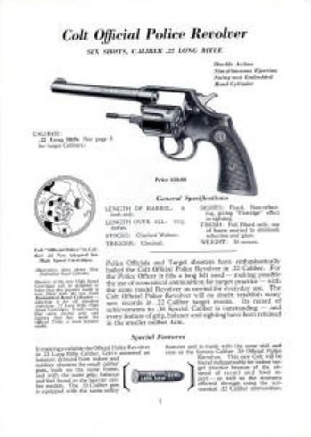 1938 Colt Official Police .22LR revolver