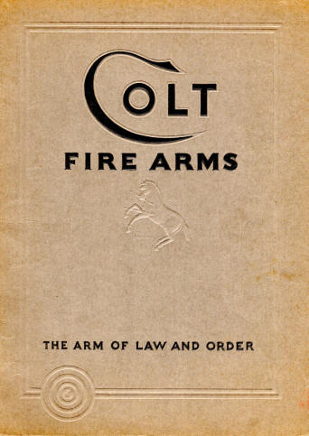 Colt Fire Arms Catalog March 1934 cover