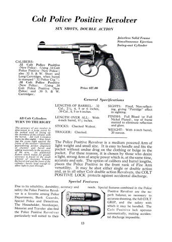 Colt Fire Arms Catalog March 1934 police positive revolver