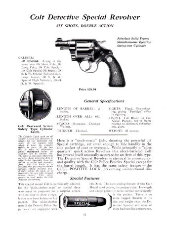 Colt Fire Arms Jan. 1935 Catalog detective special