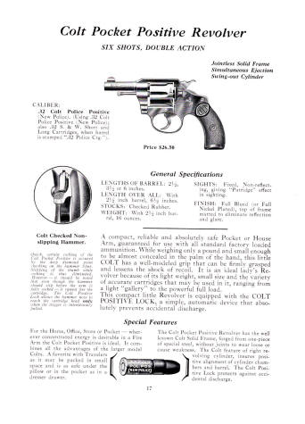 Colt Fire Arms Jan. 1935 Catalog pocket positive