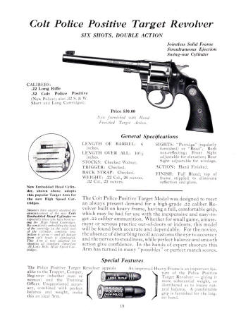 Colt Fire Arms Jan. 1935 Catalog police positive target