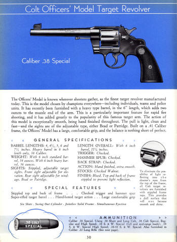 Colt 1936 Catalog officers' model target revolver