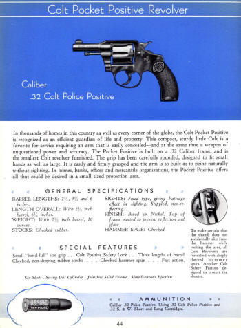 Colt 1936 Catalog pocket positive revolver
