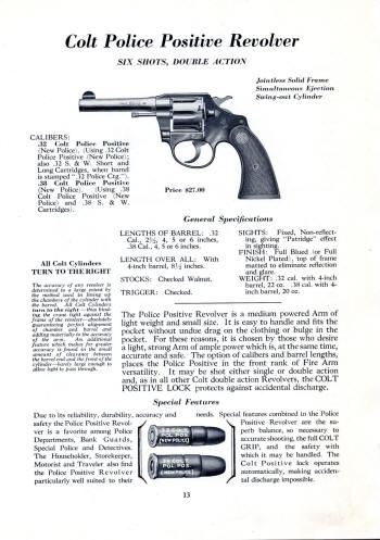 Colt 1936 (Oct.) catalog police positive revolver