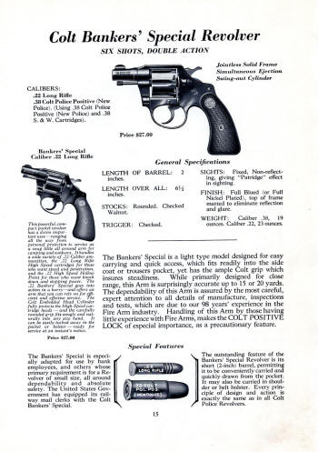 Colt 1936 (Oct.) catalog bankers' special revolver