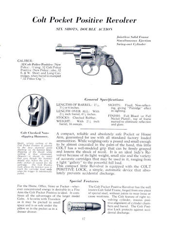 Colt 1937 catalog pocket positive revolver