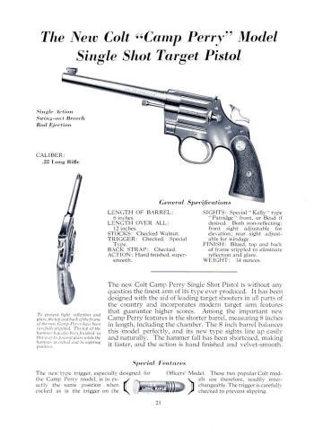 Colt 1937 catalog camp perry .22 pistol
