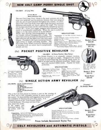 Colt Revolvers and Automatic Pistols May 1937 Illustrated Price List page 3