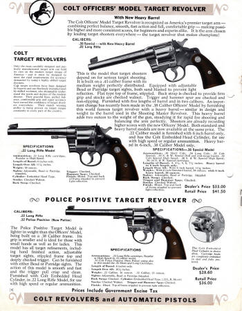 Colt Revolvers and Automatic Pistols May 1937 Illustrated Price List page 4