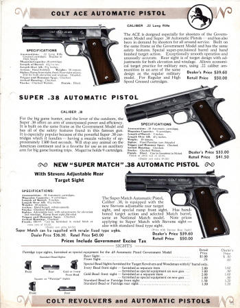 Colt Revolvers and Automatic Pistols May 1937 Illustrated Price List page 7