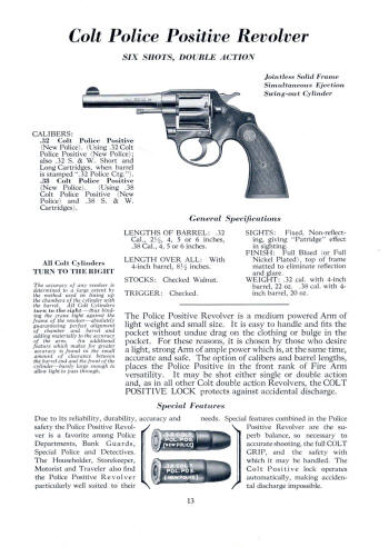 Colt Firearms 1938 catalog police positive