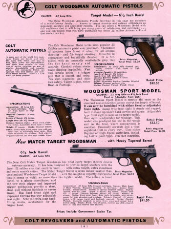 Colt Revolvers and Automatic Pistols 1939 illustrated Price List page 7
