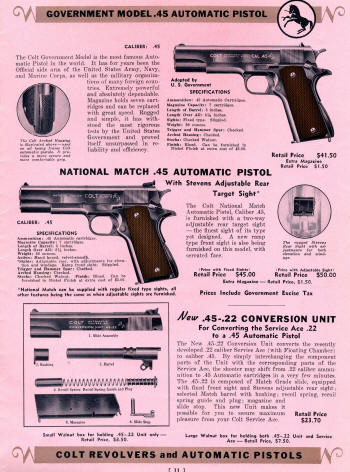 Colt Revolvers and Automatic Pistols 1939 illustrated Price List page 10