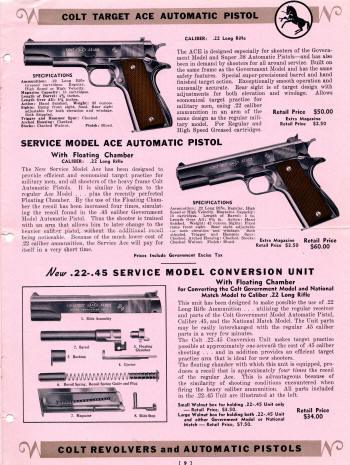 Colt Catalog Revolvers and Automatic Pistols Jan. 1939 page 9