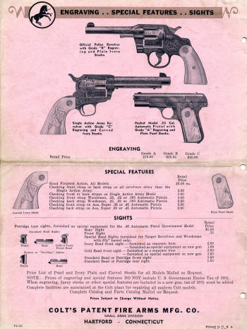 Colt Catalog Revolvers and Automatic Pistols Jan. 1939 page 12