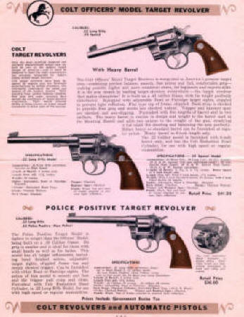 Colt illustrated catalog for Colt Officers' Model Target .38