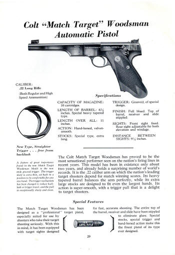 1941 automatic pistol: mtch target woodsman .22