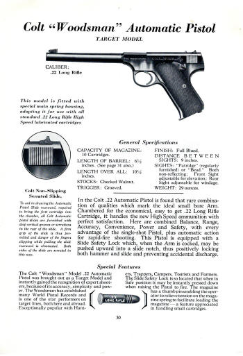 1941 automatic pistol: Woodsman .22