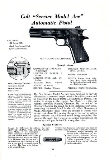 1941 automatic pistol: service model Ace