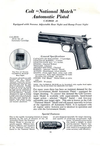 1941 automatic pistol: national match