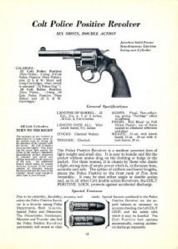 Colt Fire Arms Catalog 1941 July police positive A