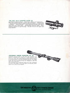 1968 Colt catalog display ad for the Colt 3x20 scope