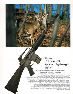 Colt 1993 catalog showing Colt 7.62x39mm Sporter lightweight