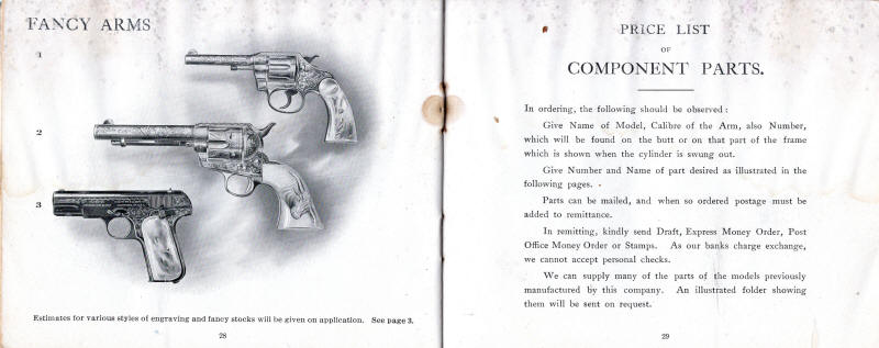 Colt 1909-3 catalog: fancy stocks