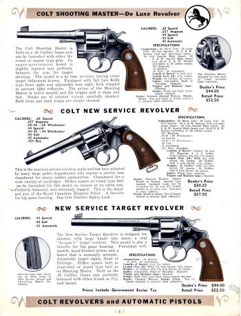 Colt Revolvers and Automatic Pistols Illustrated Price List Sept. 1938 page 5