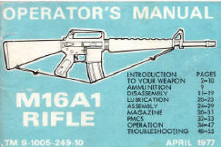 Colt M16A1 rifle operator's manual 1977