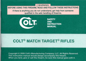 2009 Colt AR-15 Match target rifles manual