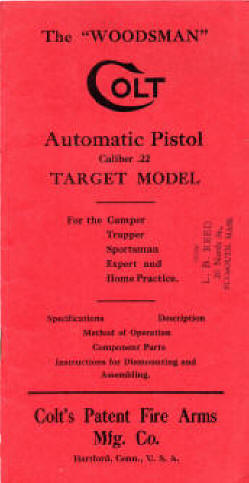 Colt 1940-1947 The Woodsman red hand book cover, last version