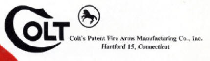 1958 'Colt's Patent Firearms Manufacturing Company'