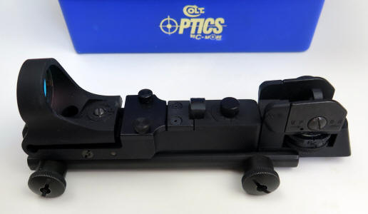 Colt C-More Tactical Red Dot Sight with A2 style rear sight and box
