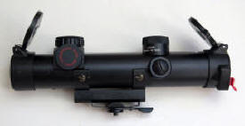 2000 Colt 4 x 21 Model D RFI scope Burris lense covers up