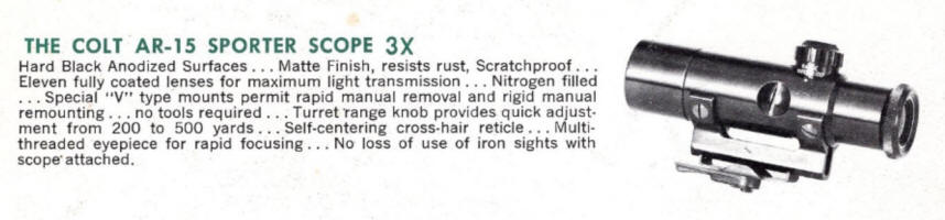 1968 ad in the Colt catalog for the 3x20 AR-15 scope