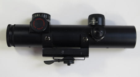 Colt 4 x 21 RFI Reticle Scope showing forward and rear turrets