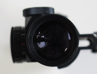 Colt Optics (C-More) 4x21 RFI scope optic end