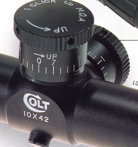 Close-up of scope turret