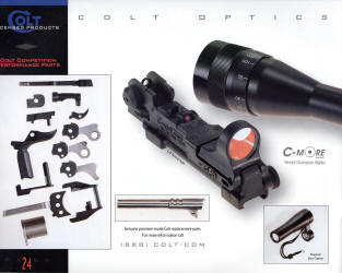 1998 Colt Catalog two page display of optics