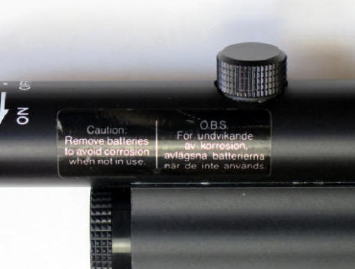 Instructions posted on scope body
