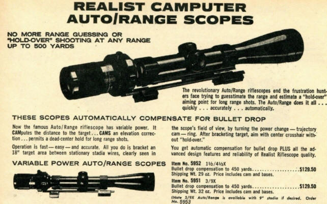 Realist 'Camputer' 6x Fixed Power Auto/Range Scope ad sheet