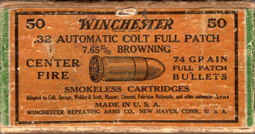 Winchester .32 automatic Colt 7.65 made in USA