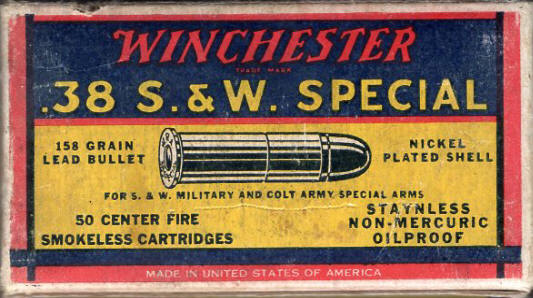 winchester .38 S & W special nickel plated 
