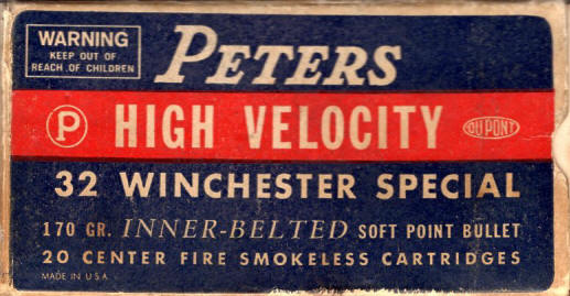 Peters .32 Winchester Special 170 gr.ammo box